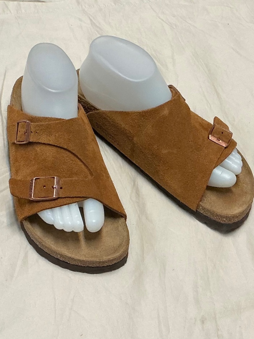 Birkenstock Zurich sandals caramel suede upper size 8 EU 39